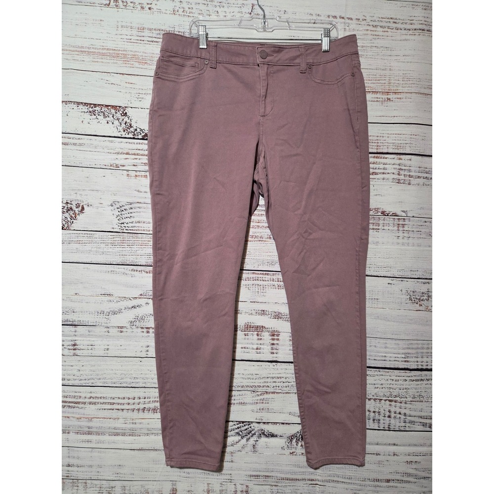 Maurices Womens XL-R Mauve Purple Skinny Pants Mid Rise Stretch 5 Pocket Cotton